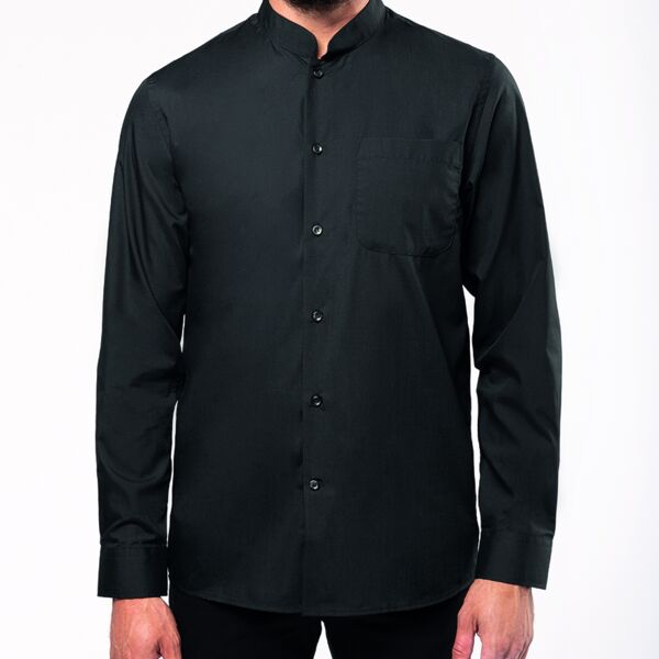 Kariban Long Sleeve Mandarin Collar Shirt Thumbnail