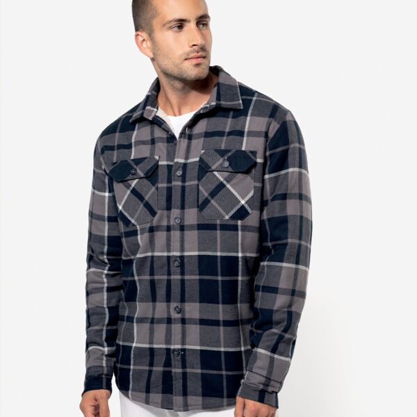 Kariban Sherpa Lined Checked Shirt Jacket Thumbnail